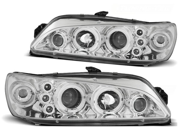 Angel Eyes Scheinwerfer Set mit NBL Peugeot 306 BJ 05/97-03/01 Klar Chrom