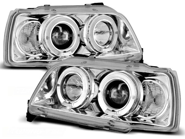 Angel Eyes Scheinwerfer Set Renault Clio BJ 06/90-95 Klar Chrom