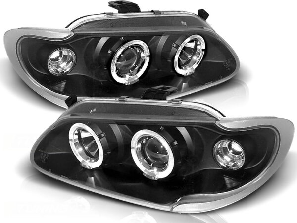 Angel Eyes Scheinwerfer Set Renault Megane / Scenic BJ 96-99 Klar Schwarz