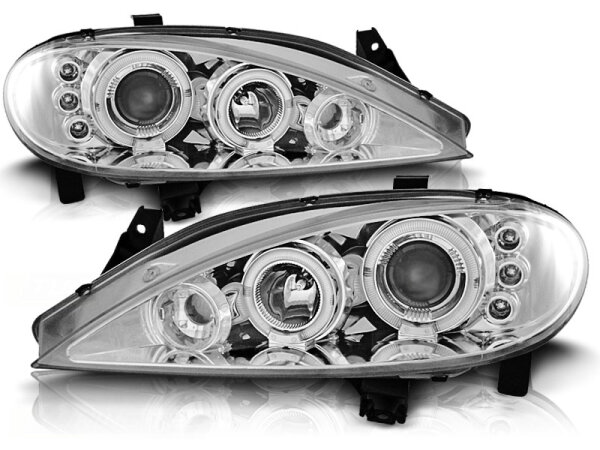 Angel Eyes Scheinwerfer Set Renault Megane BJ 03/99-10/02 Klar Chrom