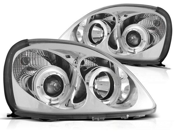 Angel Eyes Scheinwerfer Set Toyota Yaris BJ 04/99-09/03 Klar Chrom