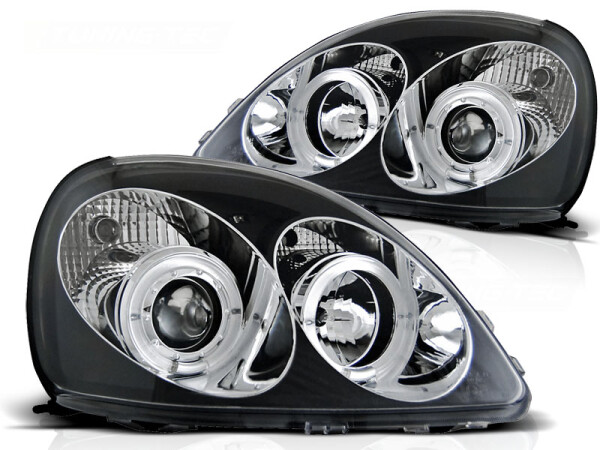 Angel Eyes Scheinwerfer Set Toyota Yaris BJ 04/99-09/03 Klar Schwarz