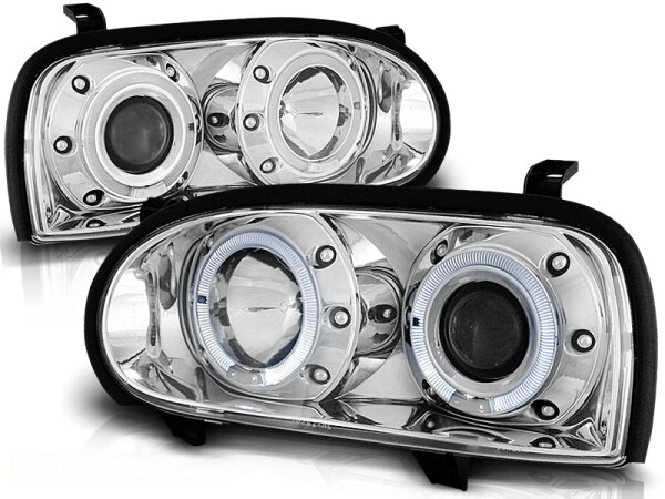 Angel Eyes Scheinwerfer Set VW Golf III BJ 09/91-08/97 Klar Chrom