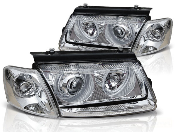 Angel Eyes Scheinwerfer Set VW Passat B5 3B BJ 11/96-08/00 Klar Chrom RHD LHD