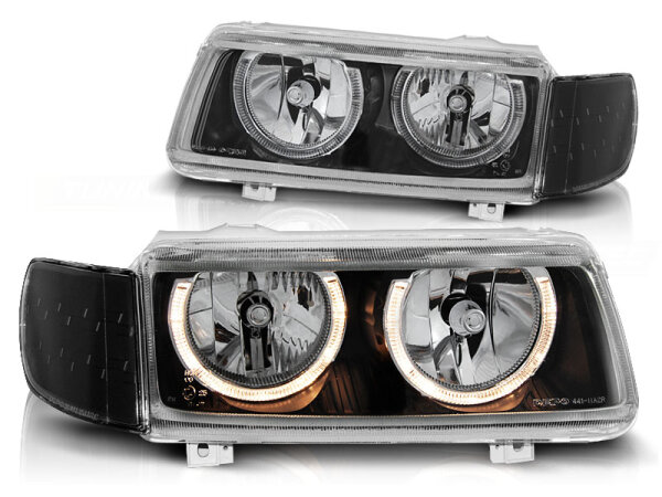 Angel Eyes Scheinwerfer Set VW Passat B4 BJ 11/93-05/97 Klar Schwarz