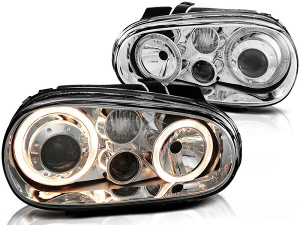 Angel Eyes Scheinwerfer Set mit NBL VW Golf IV BJ 09/97-09/03 Chrom RHD LHD