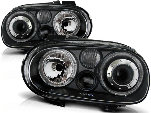 Angel Eyes Scheinwerfer Set mit NBL VW Golf IV BJ 09/97-09/03 Schwarz RHD LHD