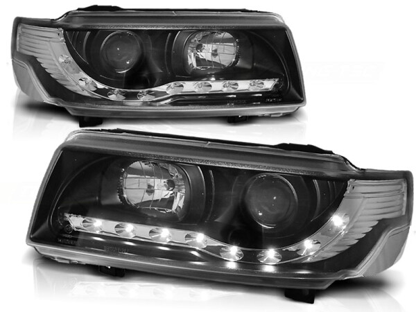 Scheinwerfer Set mit Tagfahrlicht Optik VW Passat B4 BJ 11/93-05/97 Klar Schwarz