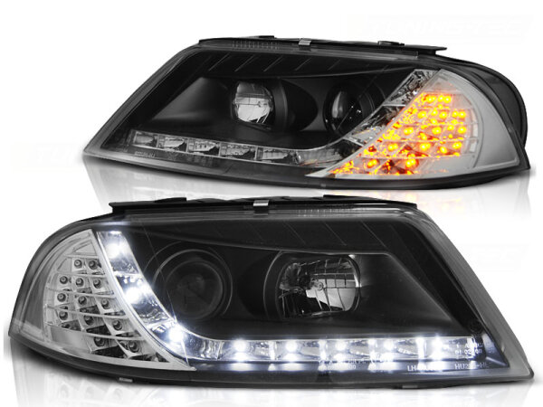 Scheinwerfer Set mit TFL Optik VW Passat 3BG BJ 09/00-03/05 Schwarz LED Blinker
