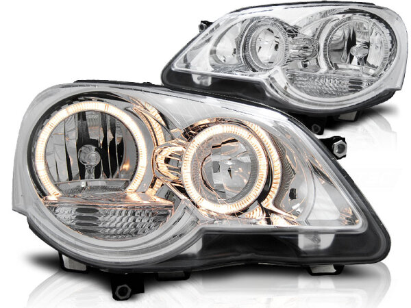 Angel Eyes Scheinwerfer Set Volkswagen Polo 9N3 BJ 04/05-09 Klar Chrom