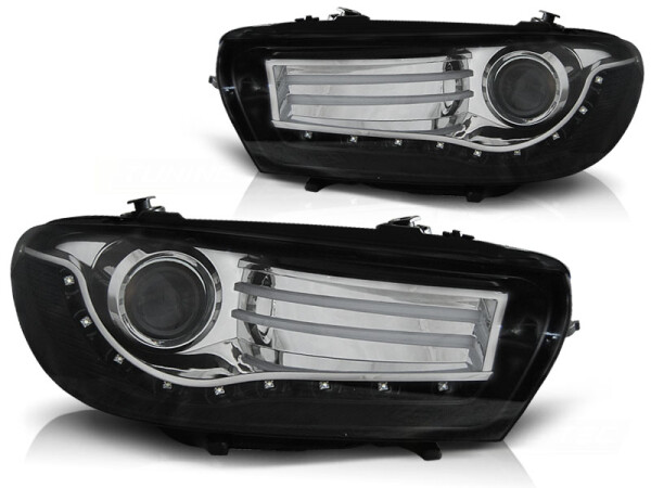 LED Scheinwerfer Set mit Tagfahrlichtoptik VW Scirocco BJ 08-04/14 Klar Schwarz