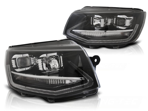 Scheinwerfer Set mit echtem Tagfahrlicht VW T6 BJ 15-19 Klar Schwarz