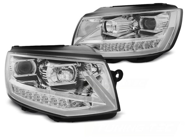 DTS Scheinwerfer Set mit echtem Tagfahrlicht VW T6 BJ 15-19 Klar Chrom