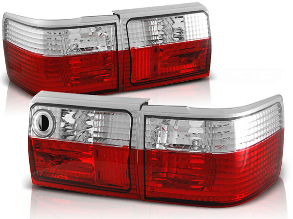 Rückleuchten Set Audi 80 B3 BJ 09.86-11.91 / B4 Avant 09.91-04.96 Klarglas / Rot / Chrome
