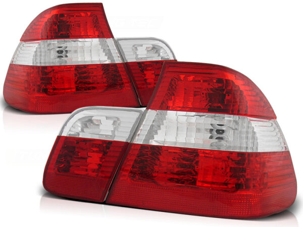 Rückleuchten Set BMW E46 Limousine BJ 09.01-03.05 Klarglas / Rot / Chrome