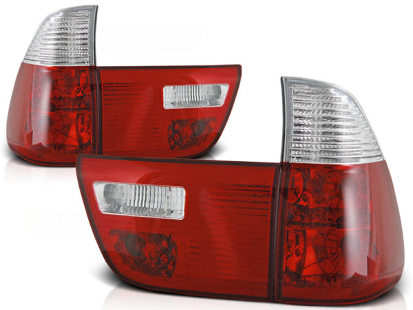 Rückleuchten Set BMW X5/E53 BJ 09.99-10.03 Klarglas / Rot / Chrome