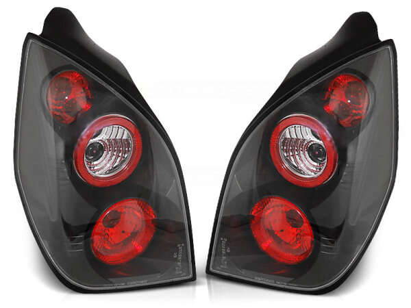 Rückleuchten Set Citroen C2 Hatchback BJ 11.03-10 Klarglas / Schwarz