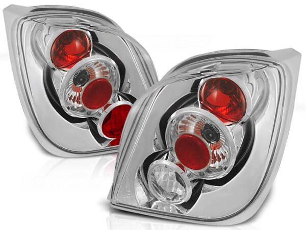 Rückleuchten Set Ford Fiesta MK3 BJ 04.89-09.95 Klarglas / Chrome