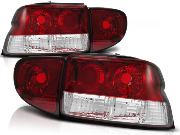 Rückleuchten Set Ford Escort MK6/7 BJ93-00 Klarglas / Rot / Chrome