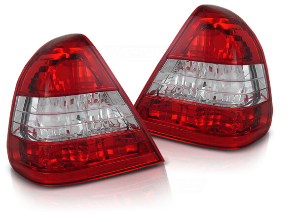 Rückleuchten Set Mercedes Benz W202 C-Klasse Limousine BJ 06.93-06.00 Klarglas / Rot / Chrome
