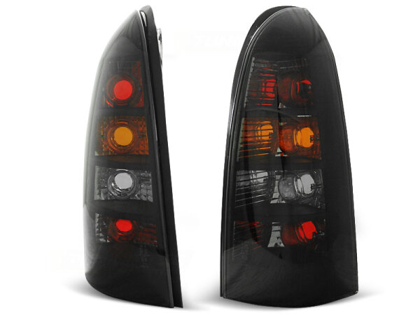 Rückleuchten Set für Opel Astra G Kombi BJ 09.97-02.04 Klarglas / Schwarz