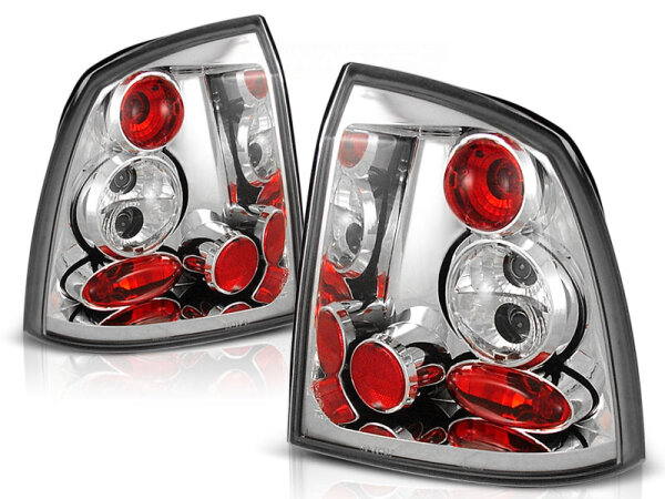 Rückleuchten Set Opel Astra G Coupe/Cabrio BJ 09.97-02.04 Klarglas / Chrome 2D/4D