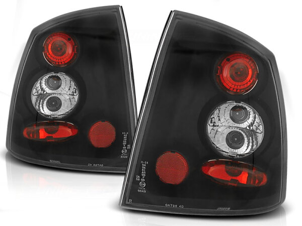 Rückleuchten Set Opel Astra G Coupe/ Cabrio BJ 09.97-02.04 Klarglas / Schwarz 2D/4D