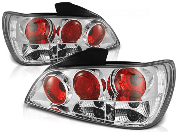 Rückleuchten Set Peugeot 406 Limousine BJ 09.95-04.99 Klarglas / Chrome