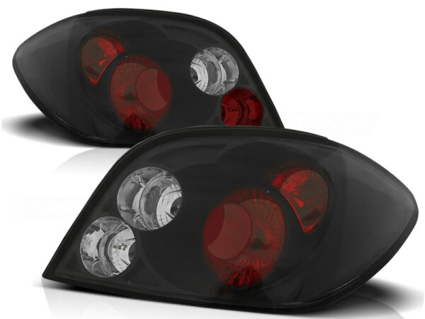 Rückleuchten Set Peugeot 307 Hatchback BJ 04.01-07 Klarglas / Schwarz 3D/5D
