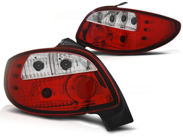 Rückleuchten Set Peugeot 206 BJ 10/98-05 Rot Weiß