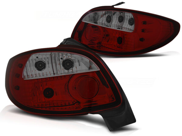 Rückleuchten Set Peugeot 206 BJ 10/98-05 Rot Rauch