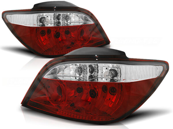Rückleuchten Set Peugeot 307 Hatchback BJ 04.01-07 Klarglas / Rot / Chrome 3D/5D