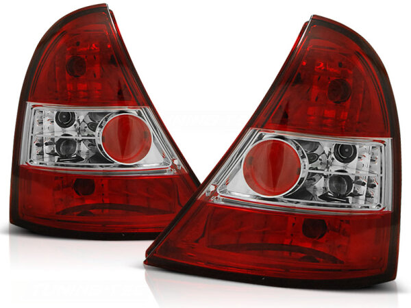 Rückleuchten Set Renault Clio II Hatchback BJ 09.98-05.01 Klarglas / Rot / Chrome