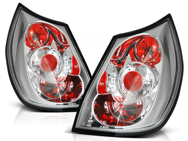 Rückleuchten Set Renault Scenic BJ 06.03-02.06 Klarglas / Chrome