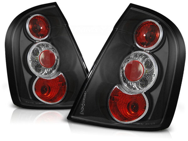 Rückleuchten Set Skoda Fabia I Hatchback BJ 12.99-06.04 Klarglas / Schwarz