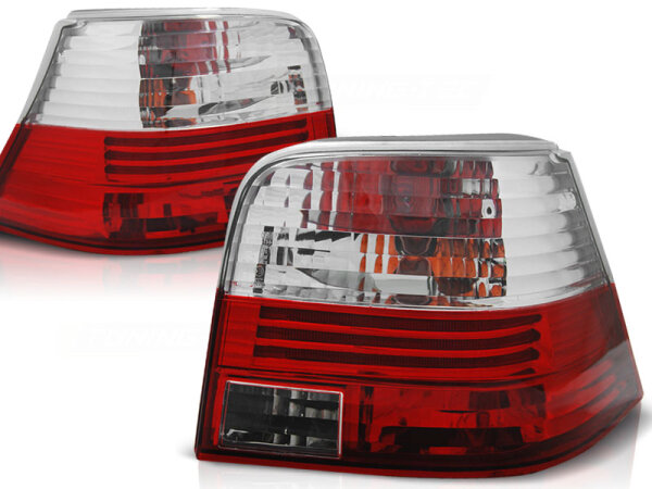 Rückleuchten Set Volkswagen Golf IV Hatchback BJ 09.97-09.03 Klarglas / Rot / Chrome