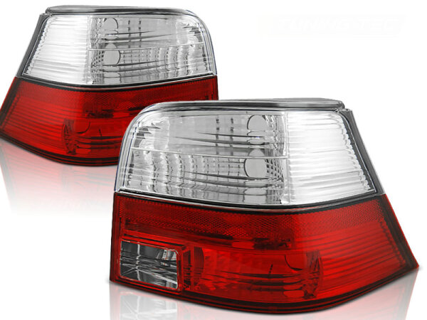 Rückleuchten Set Volkswagen Golf IV Hatchback BJ 09.97-09.03 Rot / Chrome