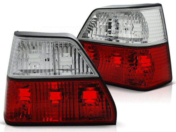Rückleuchten Set Volkswagen Golf II BJ 08.83-08.91 Klarglas / Rot / Chrome