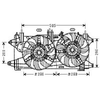Lüfter, Motorkühlung für FIAT DOBLO...