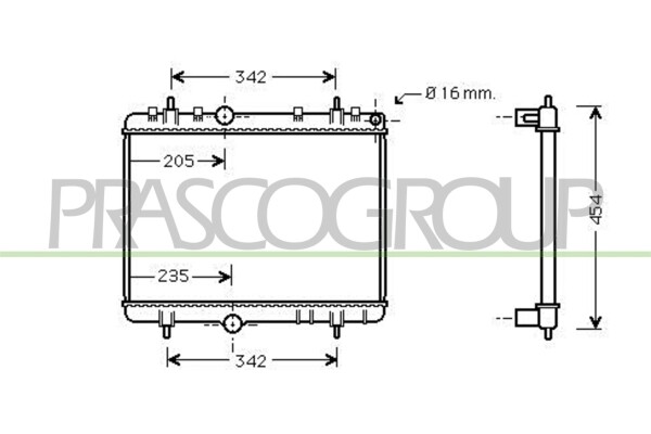 Kühler, Motorkühlung links,vorne links für CITROËN C4 II (B7)