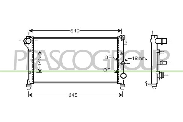 Kühler, Motorkühlung für FIAT PANDA Kasten/Schrägheck (169_)