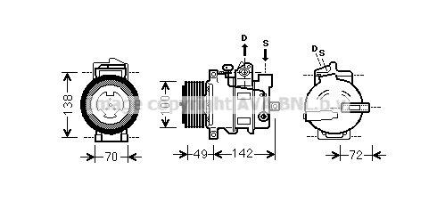 Kompressor, Klimaanlage für MERCEDES-BENZ SPRINTER 3,5-t Bus (906)