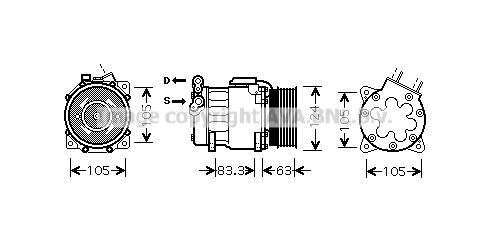 Kompressor, Klimaanlage für PEUGEOT 607 (9D, 9U)