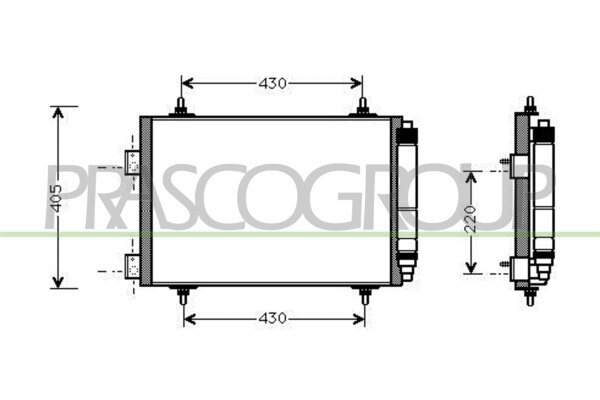 Kondensator, Klimaanlage für PEUGEOT 307 (3A/C)