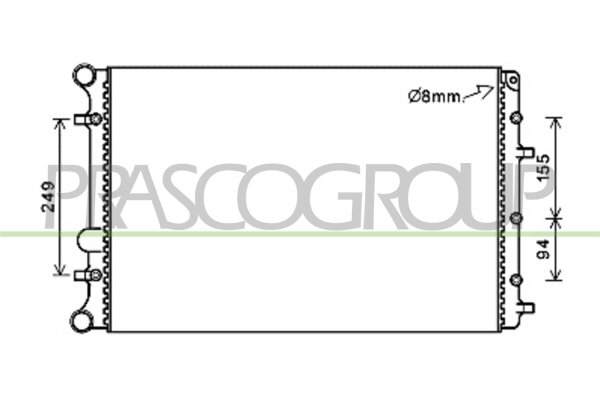 Kühler, Motorkühlung für VW FOX Schrägheck (5Z1, 5Z3, 5Z4)