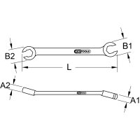 KS TOOLS 517.9257 Offener Doppel-Ringschl&uuml;ssel, abgewinkelt, 5/8&quot;x3/4&quot;