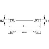 KS TOOLS 517.0303 Doppel-Gelenkschl&uuml;ssel, 12x13mm