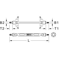 KS TOOLS 517.0318 Torx-Doppel-Gelenkschlüssel, T45xT50