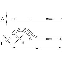 KS TOOLS 517.1379 Fester Hakenschlüssel mit Nase,...