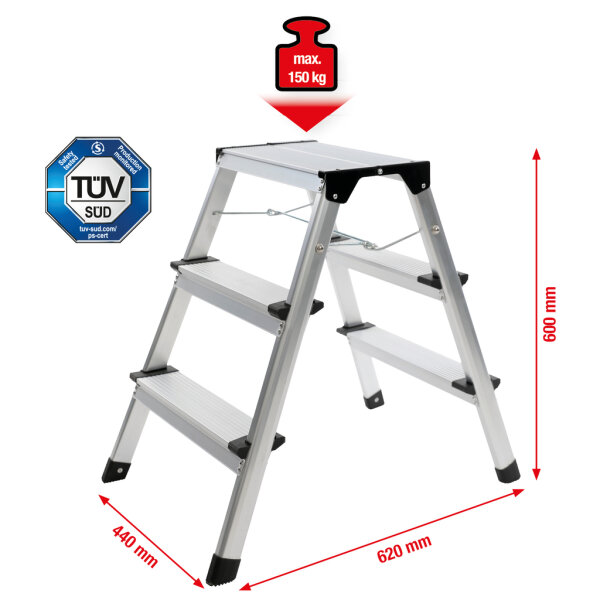 KS TOOLS 800.0965 Aluminium-Stufen-Stehleiter